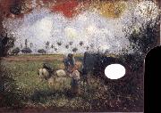 Camille Pissarro The artist-s palette with a landscape oil on canvas